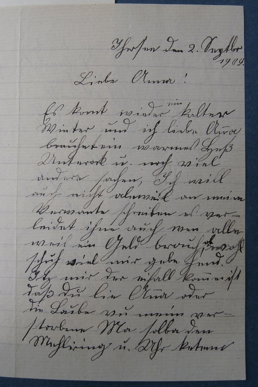 Brief von Balbina H. (1909), Archiv des Bezirkskrankenhauses Kaufbeuren, Patientenakte 1996